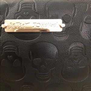 Skull embossed Makeup Bag by Betsy Johnson